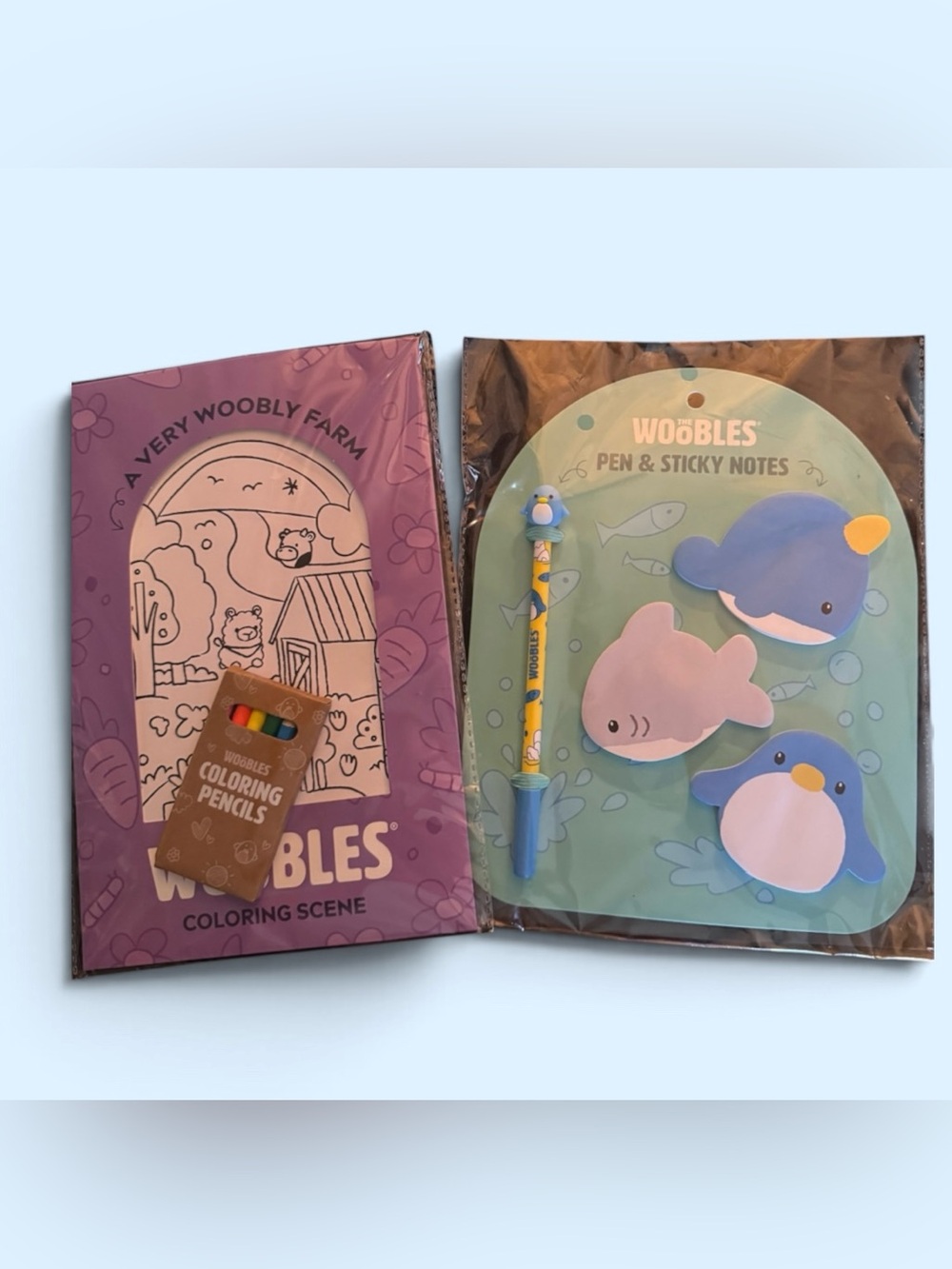 The Woobles Coloring Set & Sticky Notes Set - Limited Collector Items
